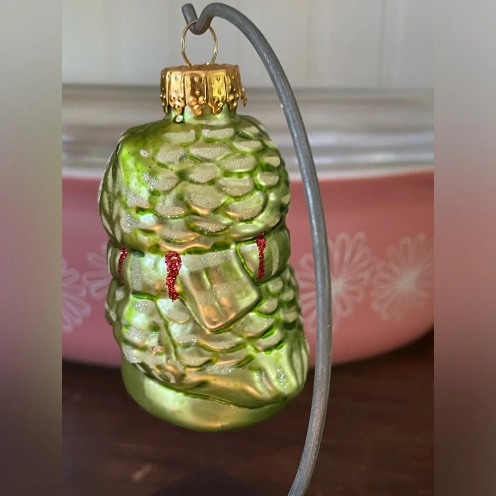 SOLD Green Glass Owl Christmas Ornament🎄🦉 - Picture 5 of 7